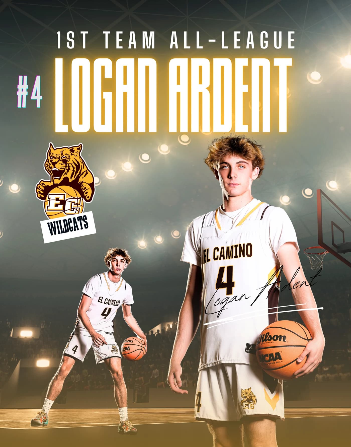 Logan Ardent — 1st Team All-League — El Camino Wildcats, by FitTechGuru